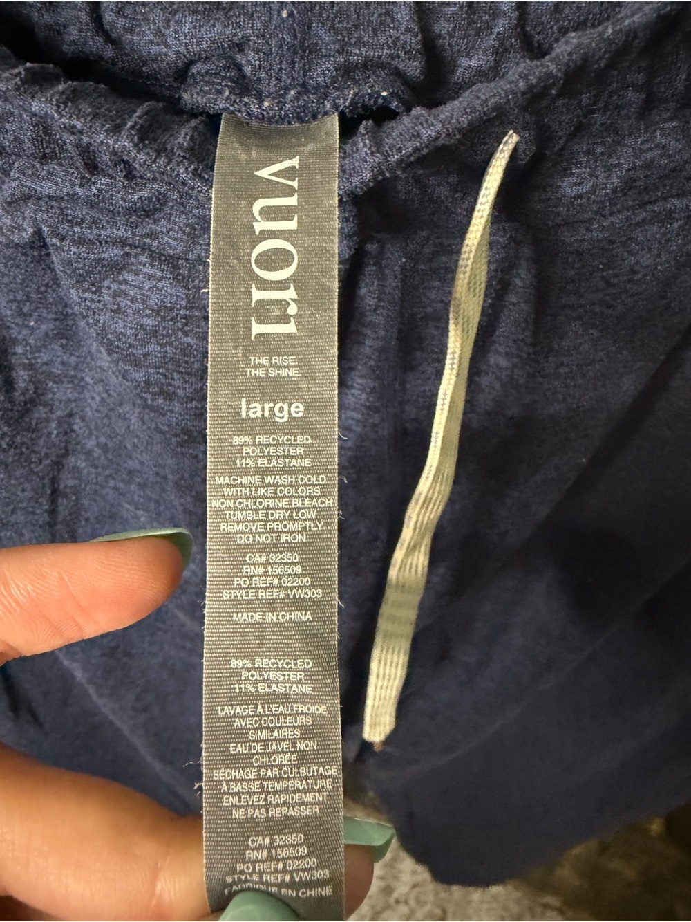 Vuori Performance Jogger Heather Navy Drawstring Athletic Lounge Pants Large - Picture 3 of 4